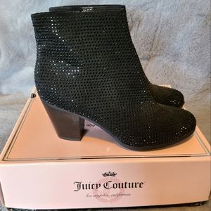 NEW Juicy Couture Black Rhinestone Boots Sz 8